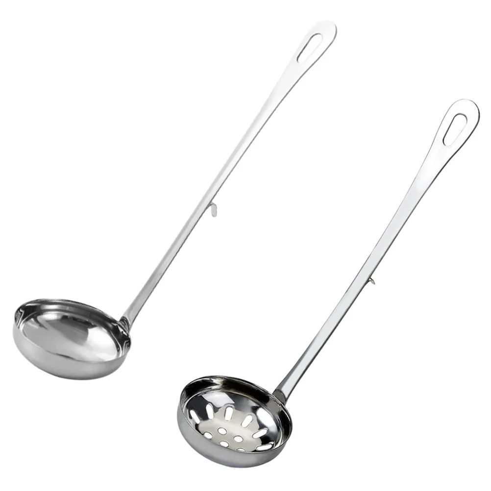 Soup Colander with Hook Spoon Cutlery over The Sink Scoops Food Serving Long Handle