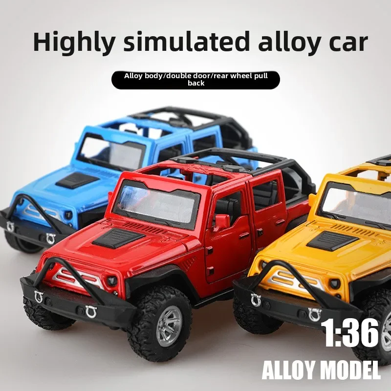 1:36 Giocattoli pull-back per bambini Ornamento giocattolo per auto modello a doppia porta in lega fuoristrada