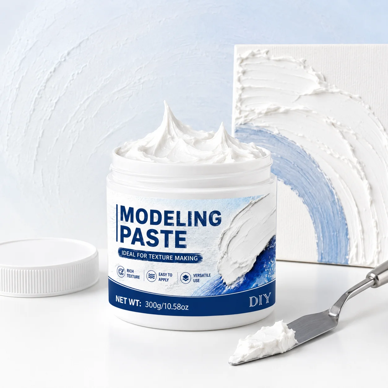600g/300g White Modeling Paste Jar for 3D Texture, Sculpting, Canvas Painting And Craft Projects