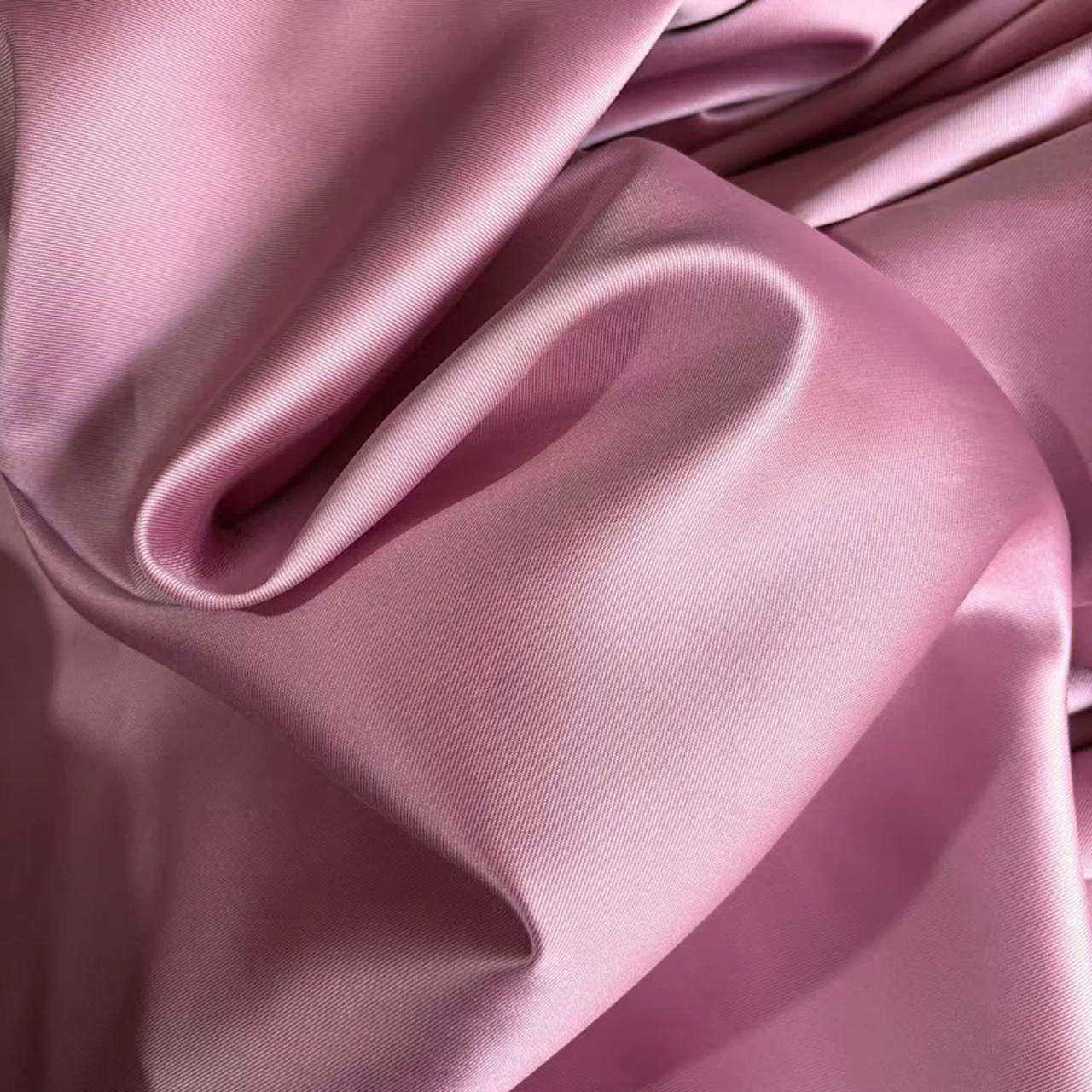 Luxury Rose Pink Stiff Mikado Satin Fabric, Flower Girl Evening Bridal Wedding Dress Fabric, Twill Satin DIY Sewing Material