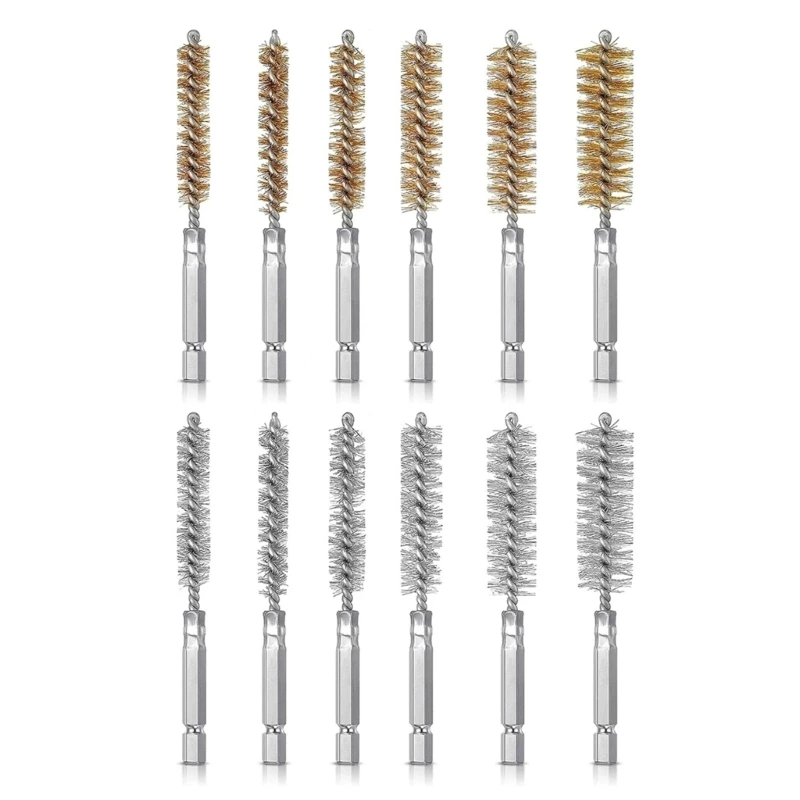 6Pcs Wire Brush Polishing Brushes with Different Size Wire Brush 8/10/12/15/17/19mm for Drill Cleaning Manufacturing