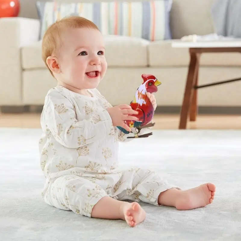 

J2HD 3PCS Classical Clockworks Rooster Toy Windup Chicken Figure For Fun Collection