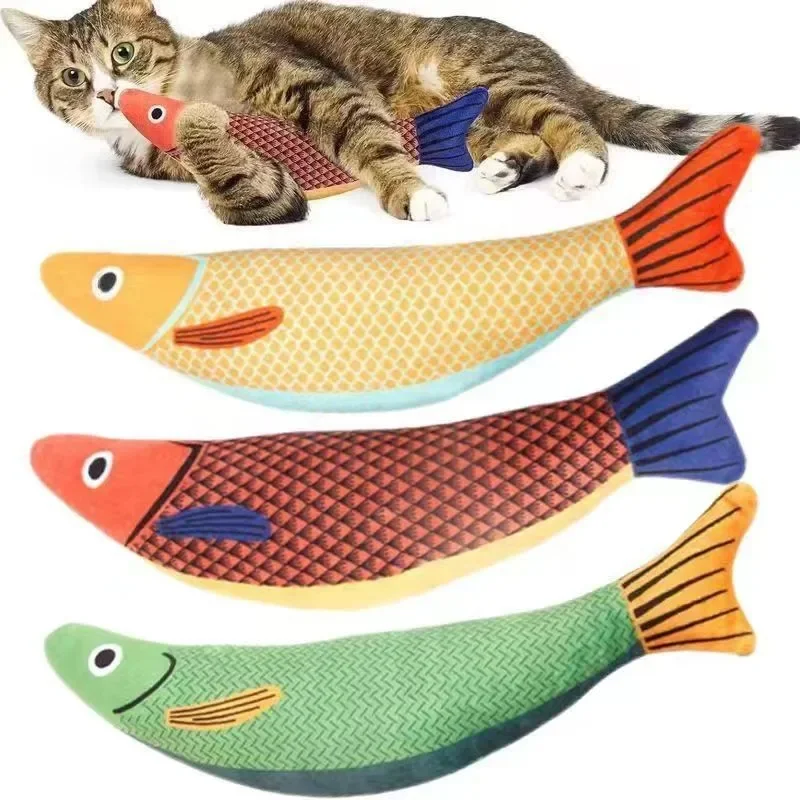 

Cat Toy Catnip 3D Simulation Fish Goldfish Kitten Toys Pillowfish Interactive Sounding Cat Chew Bite Plush Toys Cat Supplies pet