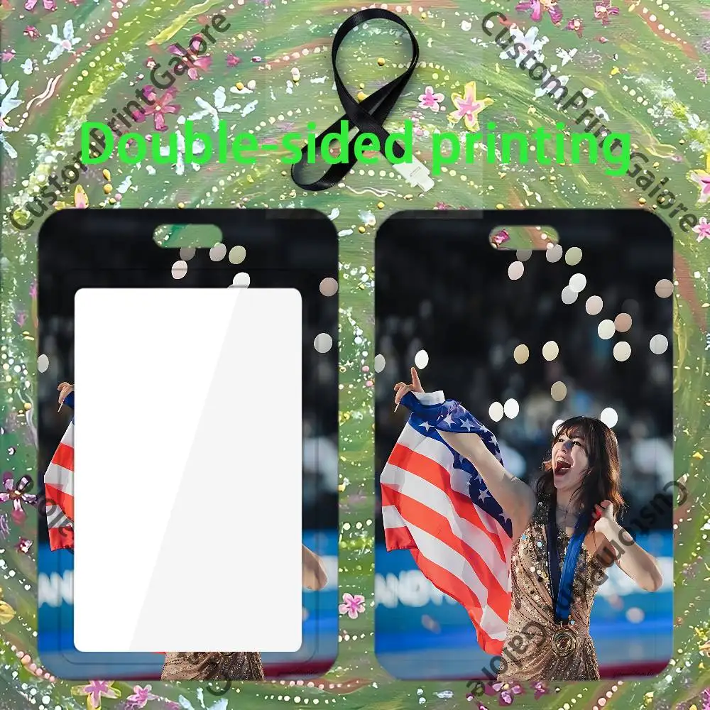 A-Alysa L-Liu Custom ID Card Sleeve Clear Holder Print Logo For Staff Name Tag Horizontal Vertical view 4