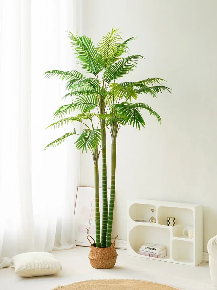 

Simulation, green coconut tree, interior, landscaping, tropical, sunflower, large potted plant decoration