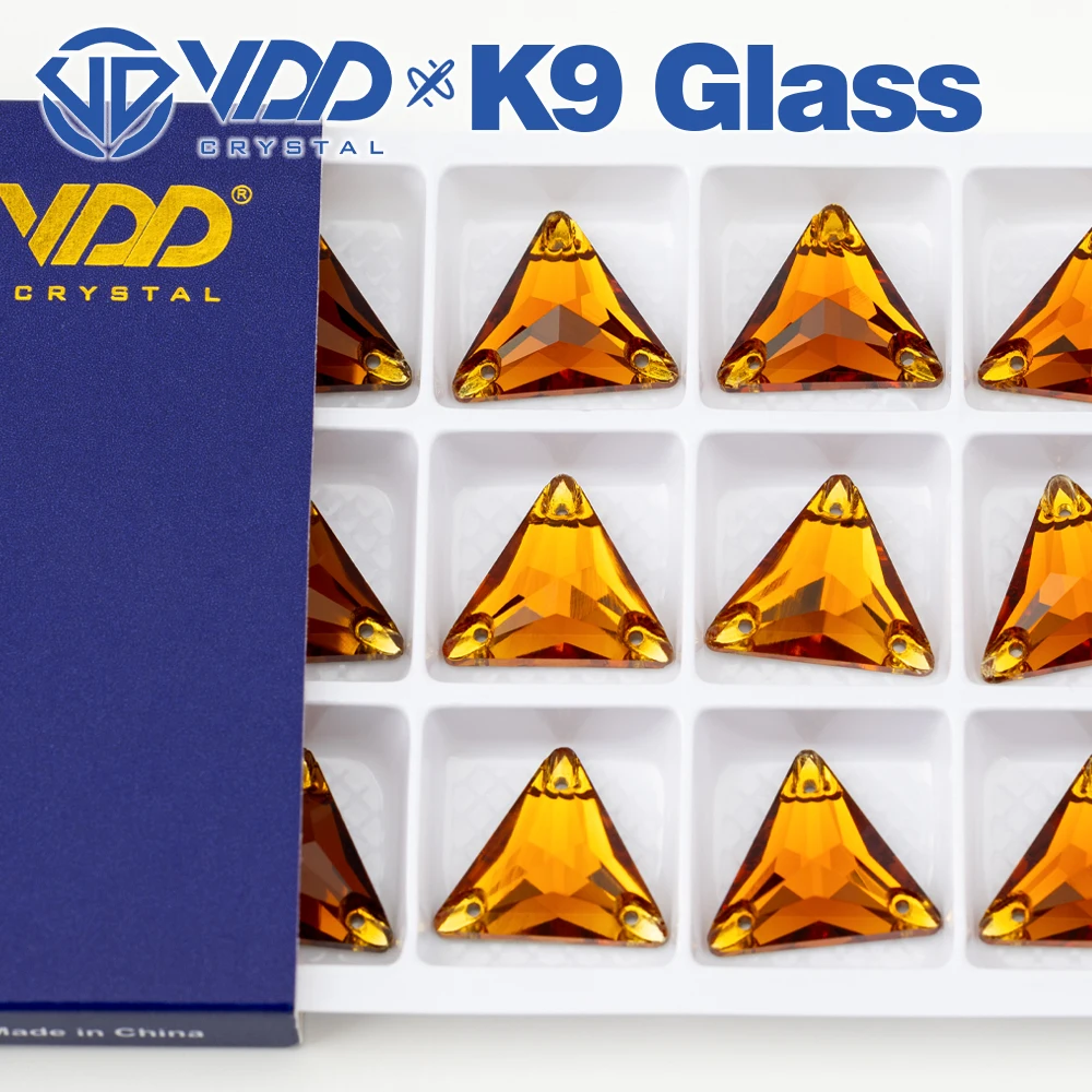 VDD S107 Kaffee-Dreieck AAAAA Top-Qualität K9 Glas Aufnähbare Strasssteine Kristall-Flachsteine zum Aufnähen für Kleidungsdekorationen – Detail 7