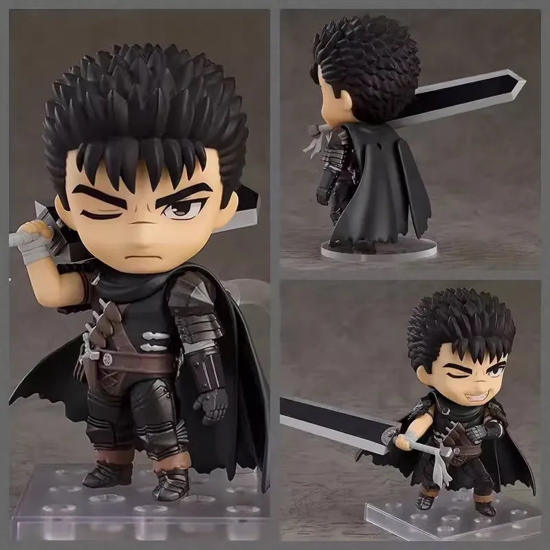 # Figurine articulée Guts Berserk Black Swordsman Chibi avec visages interchangeables, objet de collection pour bureau, cadeau pour les fans d'anime, cadeau d'anniversaire.