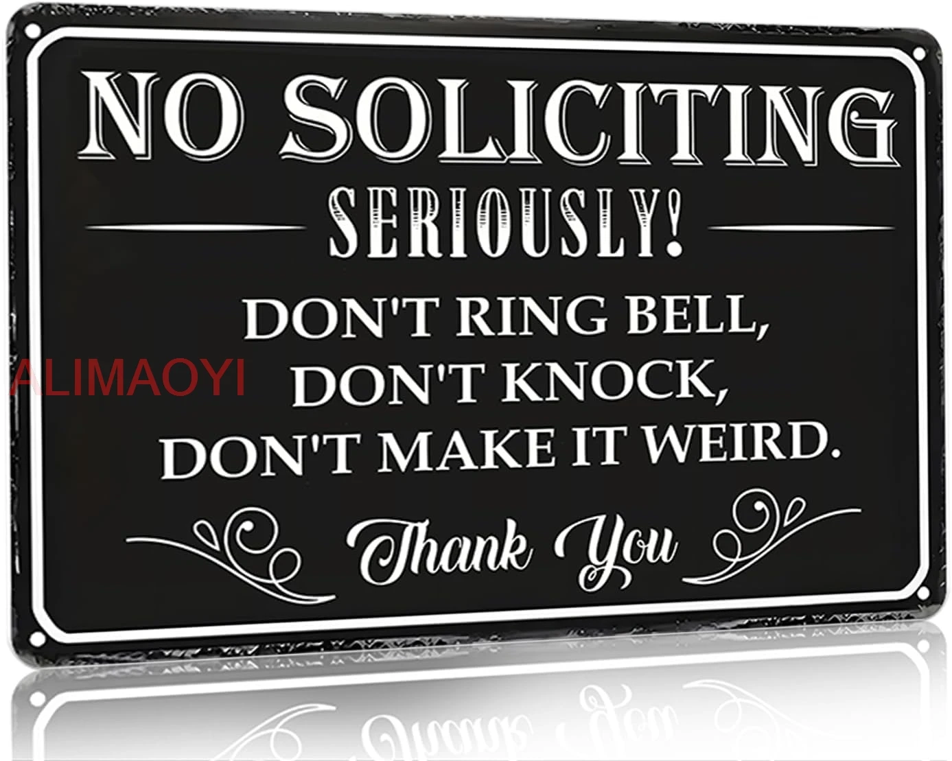 Bestylez No Soliciting Sign Please Do Not Ring Bell or Knock Vintage Metal Sign for House Office Front Door Porch Yard Wall D