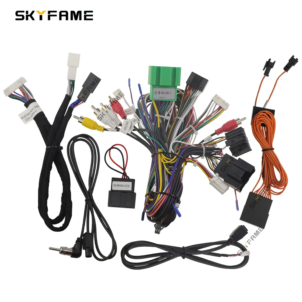 SKYFAME-arnés de cableado de coche, adaptador decodificador de caja Canbus, Cable de alimentación para Chevrolet Silverado S10 D-MAX Spark GMC Canyon GM-SS-04A