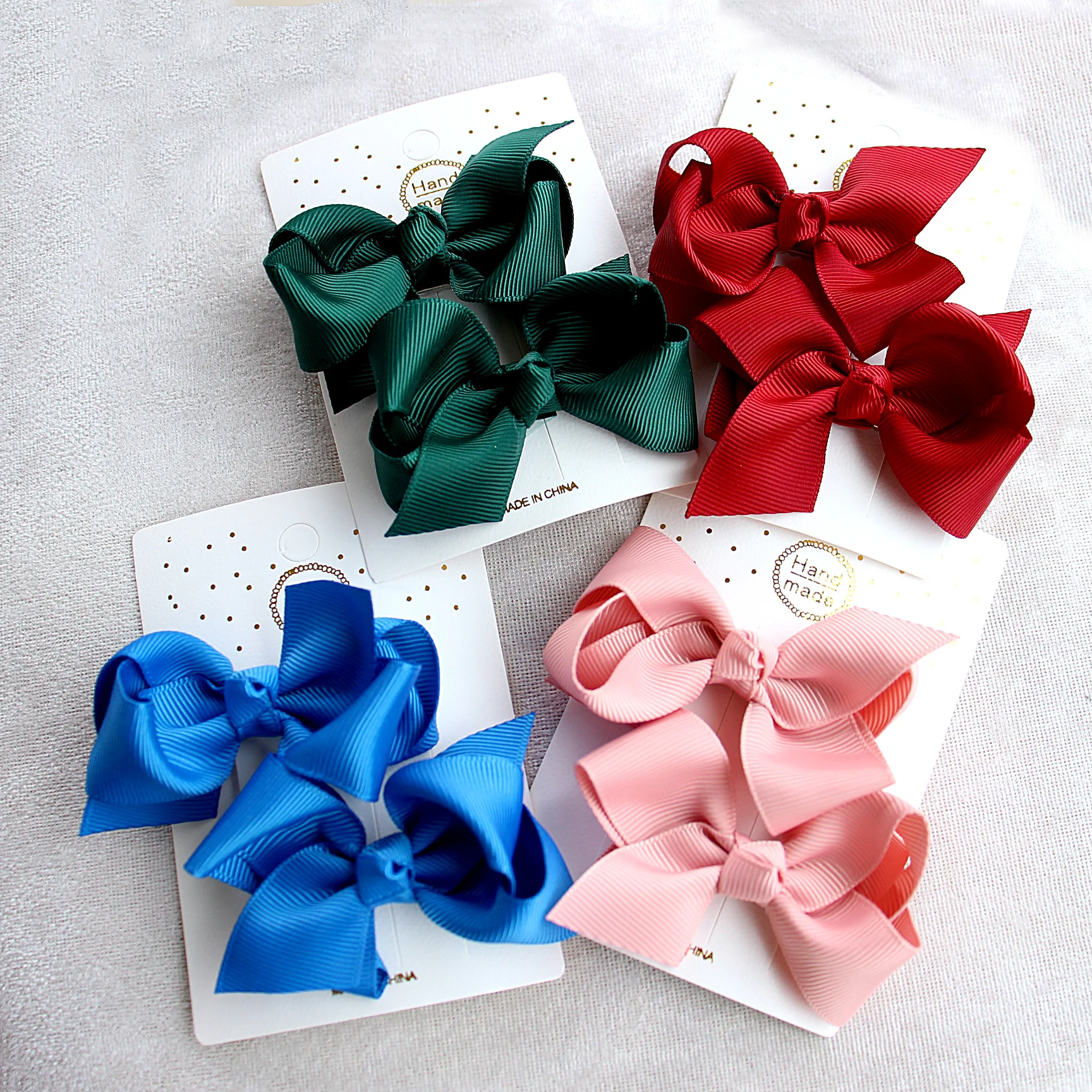 

2 Pairs Ribbon Hairbow Girls Hair Accessories Grosgrain Bowknot Hairpins Children Bow Hair Clip Newborn Kids Top Bows Barrettes