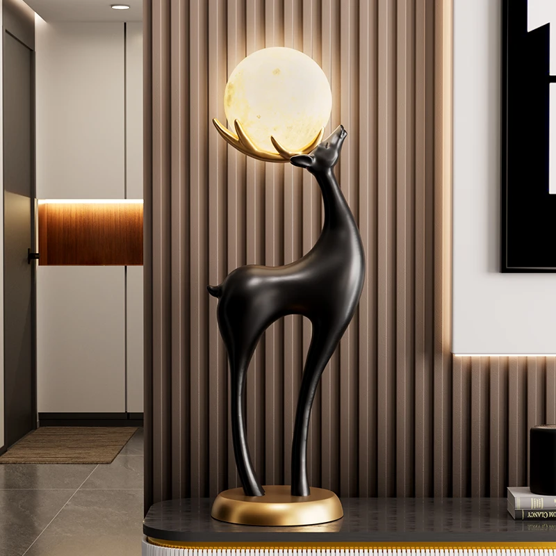 

Lucky deer ornament living room light luxury high-end sofa TV cabinet next to floor ambient light housewarming gift