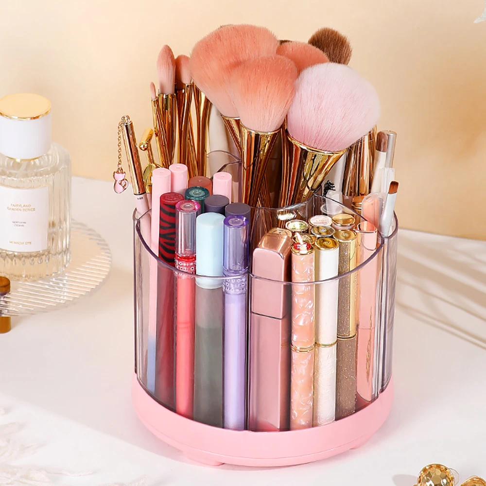 360° Rotating Pen Holder Large Capacity Students Office Desktop Stationery Storage Box Removable Base Pen Holder