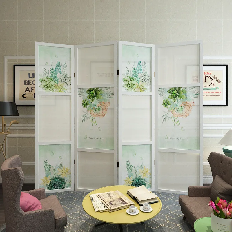 Screen partition living room bedroom study entrance entrance decoration fresh and fashionable folding screen folding mobile