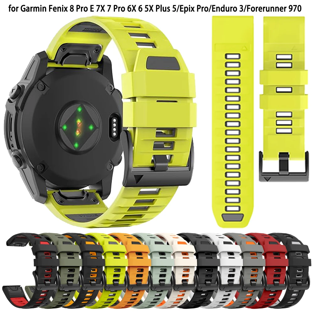 22mm 26mm Silikonarmband für Garmin Fenix8 Enduro 3 Armband für Fenix 8 Pro E 7 7X Pro 5 5X Plus 6 6X/Epix/Tactix QuickFit Band