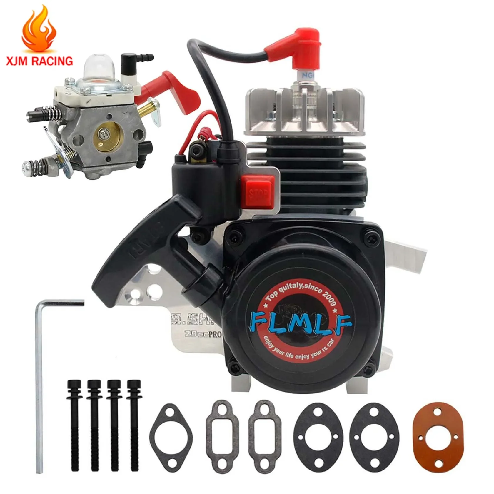 CNC 9.5HP Competition Two-stroke 4 Bolt 29CC PRO Reed Valve Engine for 1/5 HPI ROFUN ROVAN KM BAJA LOSI 5IVE T Rc Car Parts