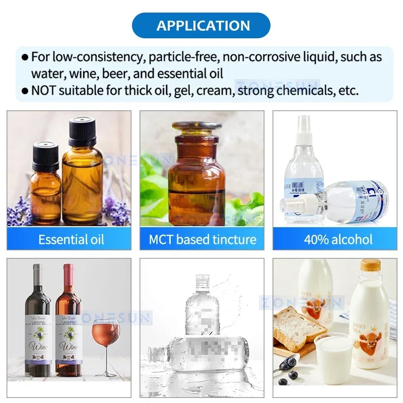 

ZONESUN ZS-DTYT160A2 Автоматический мембранный насос Машина для розлива жидкостей Сок Молоко Напитки Косметика Маленькое производственное оборудование