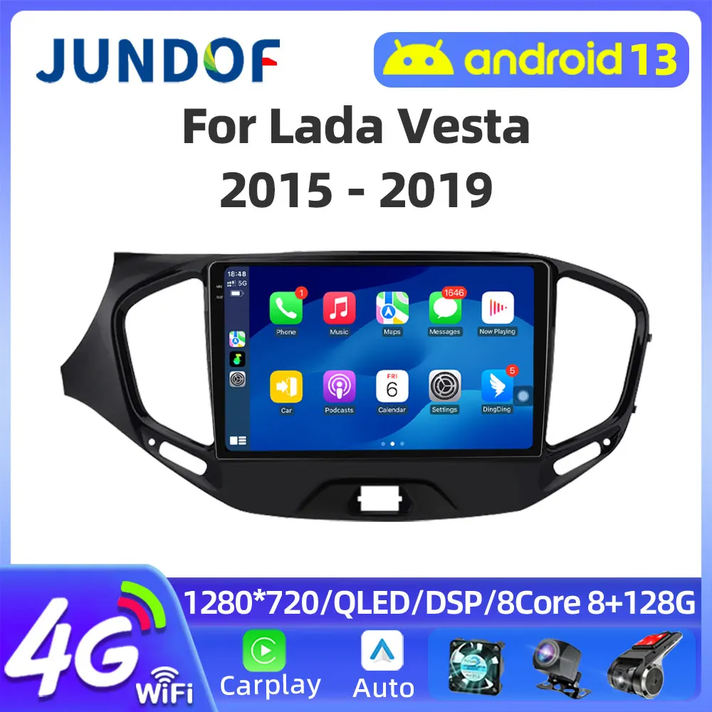 

JUNDOF Android 13 Car Radio For LADA Vesta Cross Sport 2015-2019 Multimedia Video Player Navigation GPS DVD 2 Din Carplay Stereo