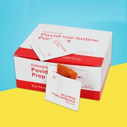 Disposable Portable Povidone-Lodine Prep Swap Pad Wound Disinfection Wet Cotton Pad For Survival First Aid Outdoor Travel 10Pcs
