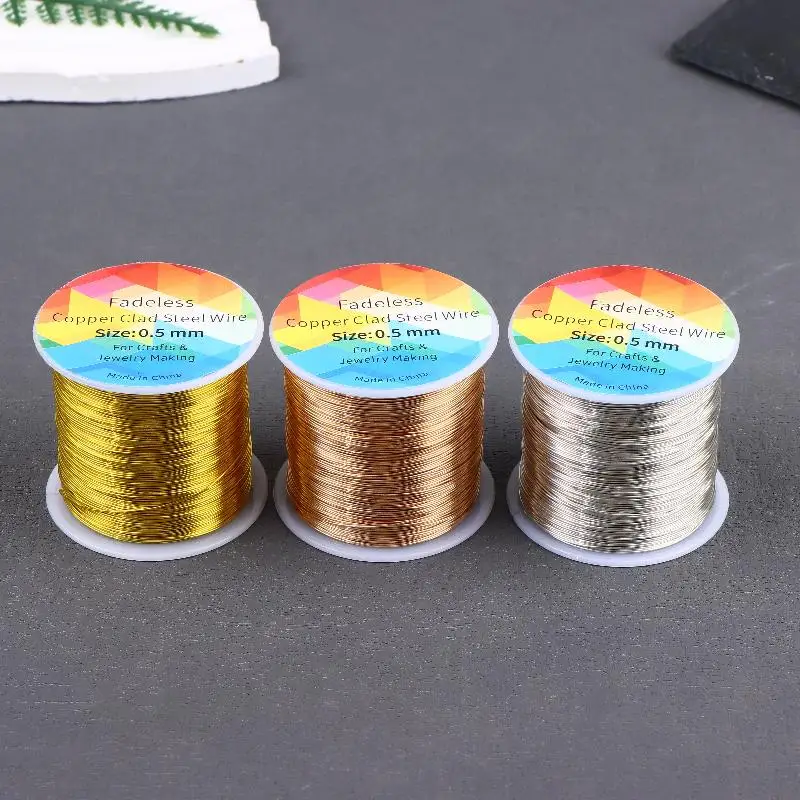 100m/328ft Fadeless Copper Clad Steel Wire Bendable Metal Sculpting Wire For Craft Floral Jewelry Making 0.3/0.4/0.5mm