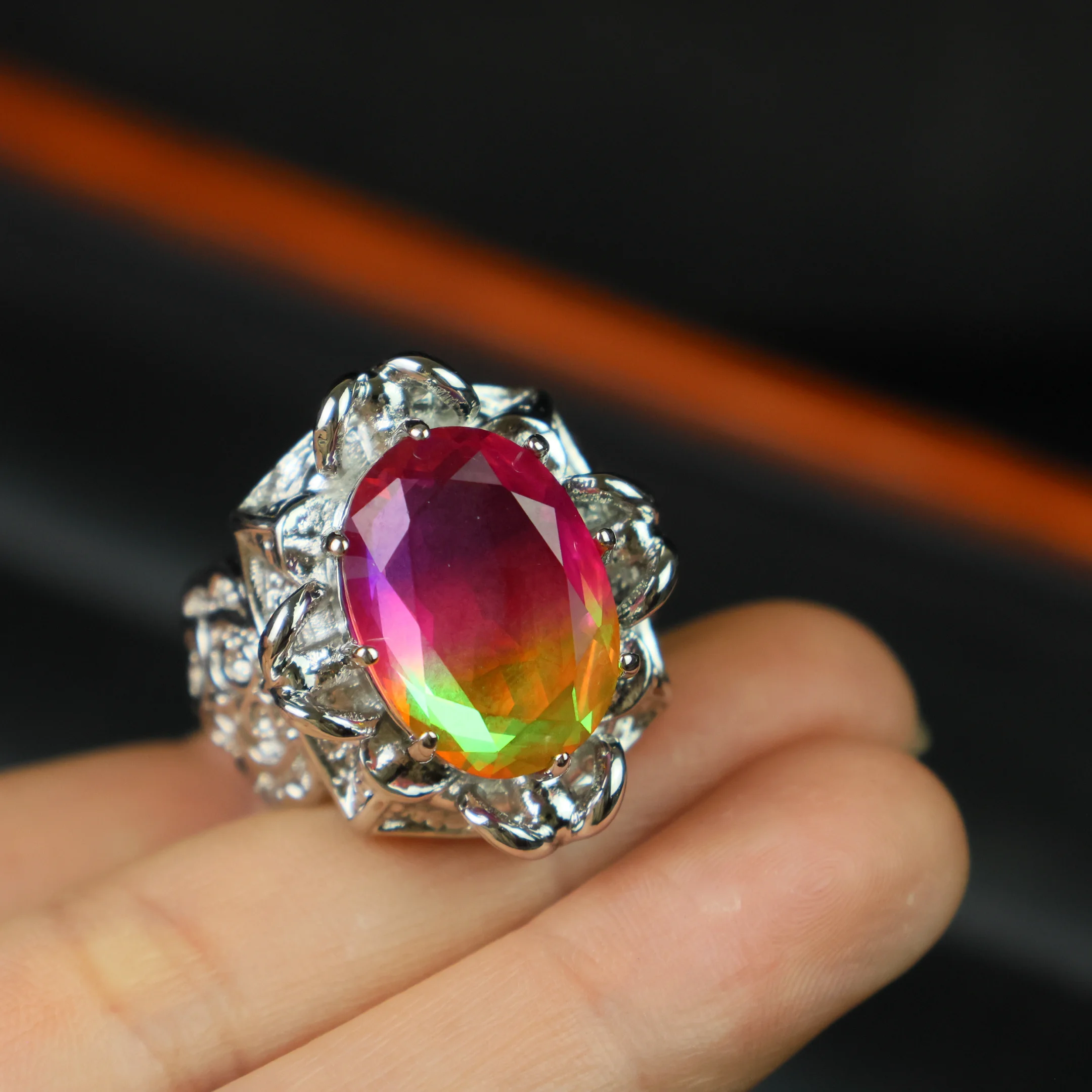 

Сертифицированное серебряное кольцо 925 пробы с круглым бриллиантом цвета шампань, 6,10 карата, обработанным методом солитерной огранки