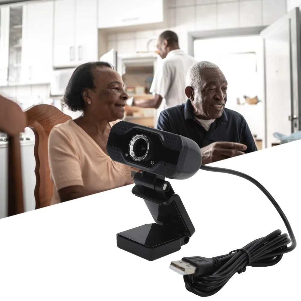 Câmera Web 1080P durável com microfone embutido Plug and Play Full HD Webcam PC Webcam Chat por vídeo