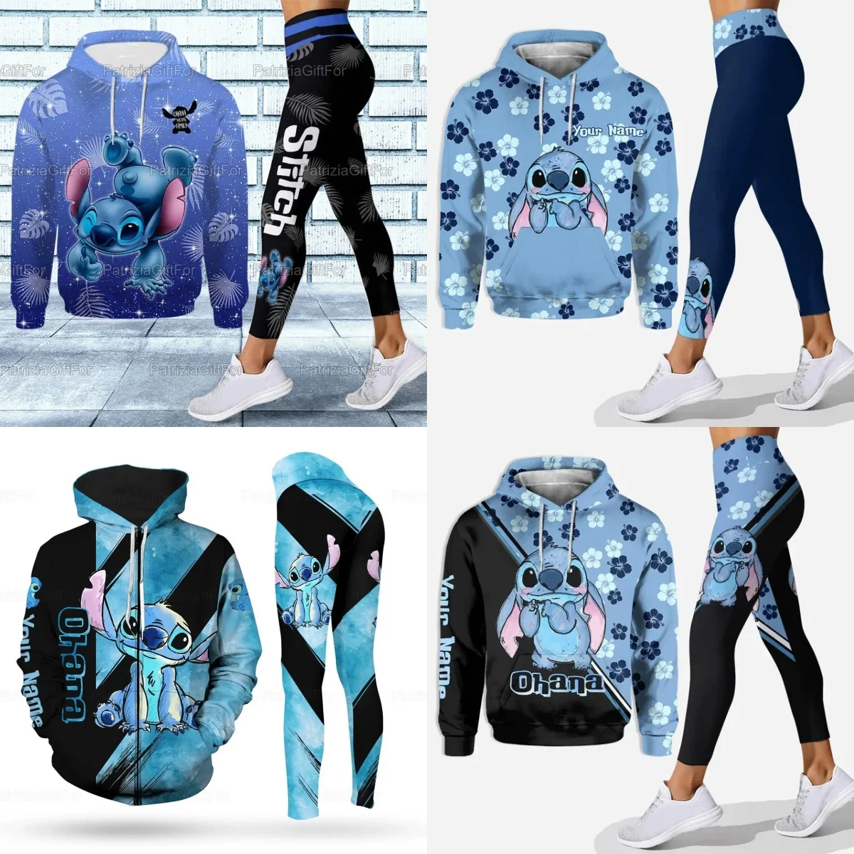 2024 3d Frauen Set Sport Disney Yoga Sportswear wesentliche Kapuze Filpe Roupas Femininas Sudadera Winter koreanische Kleidung Frauen