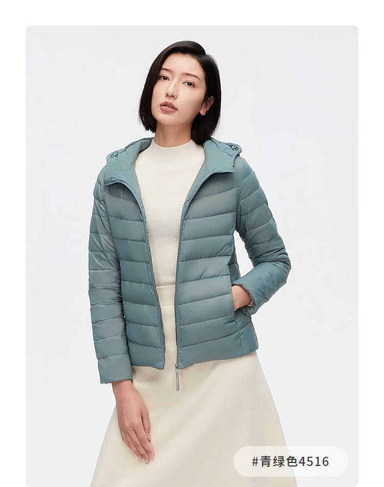 BOSIDENG New 90% Down Jacket for Women Light Jacket Hooded Jacket