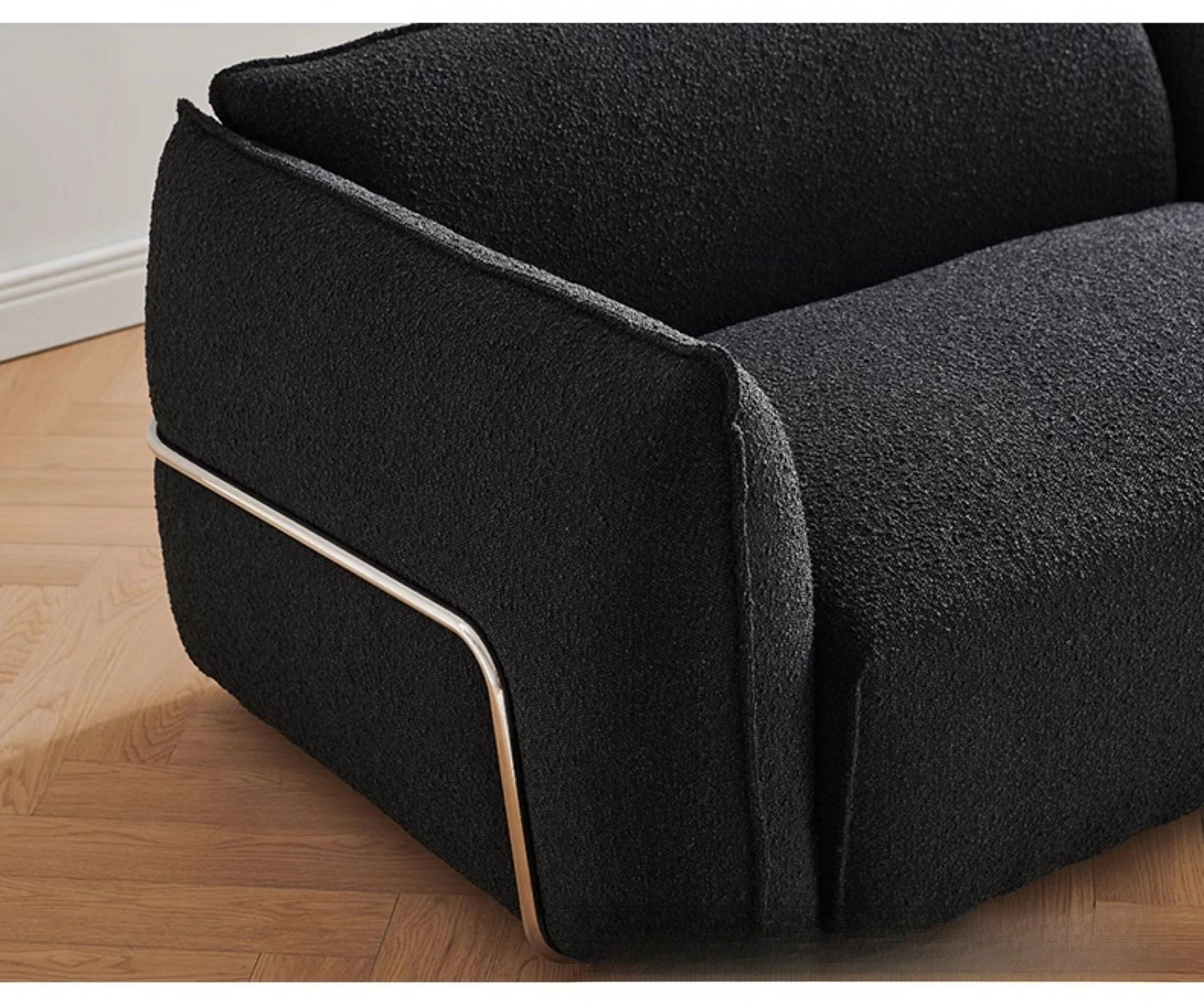 Black bean medieval sofa fabric small apartment living room modern light luxury simple minimalist sofa