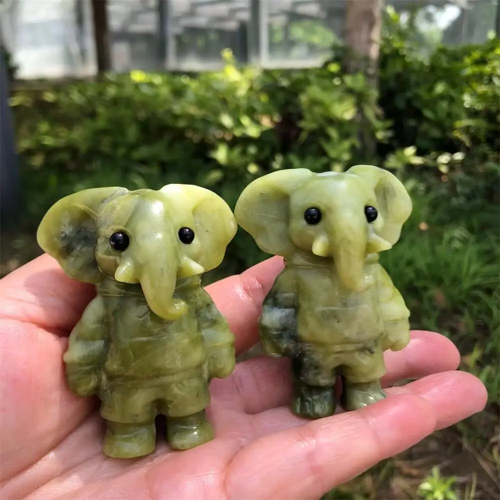 Natural yellow quartz elephant cartoon Statue Carving Energy Healing Polished Mineral Home Decor Ornament Figurine