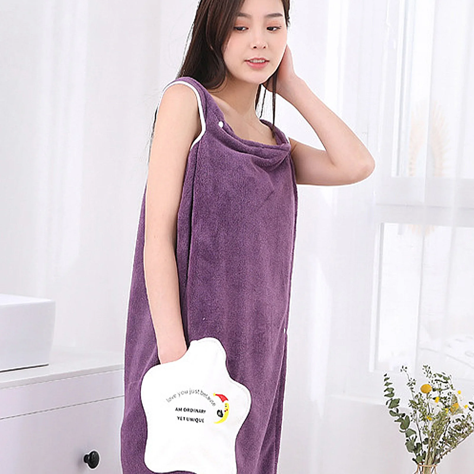 

1Pcs Coral Fleece Bath Skirt Women Wearable Absorbent Bath Towel Shower Gym Use Women Shower Towel