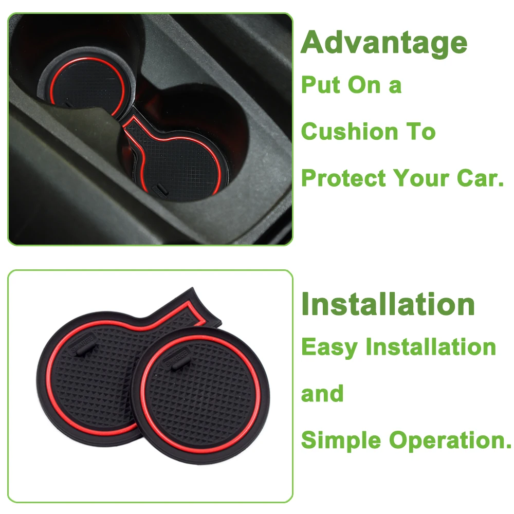 Car Door Slot Mat Gate Groove Mats Cup Coaster Anti-Slip Pad for Chevrolet Camaro 2012 2013 2014 2015 2016 Interior Accessories