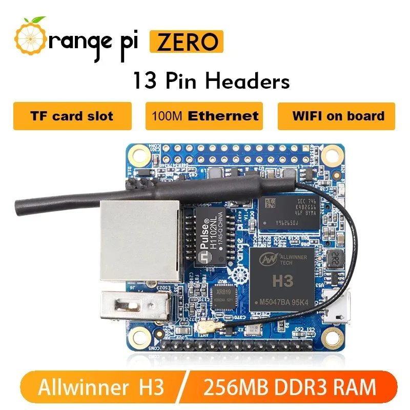 RoRuSOrange Pi Zero 256MB RAM Single Board Computer Allwinner H3 Quad-Core,WiFi, Open-Source, Run Android Linux,100M Ethernet SB