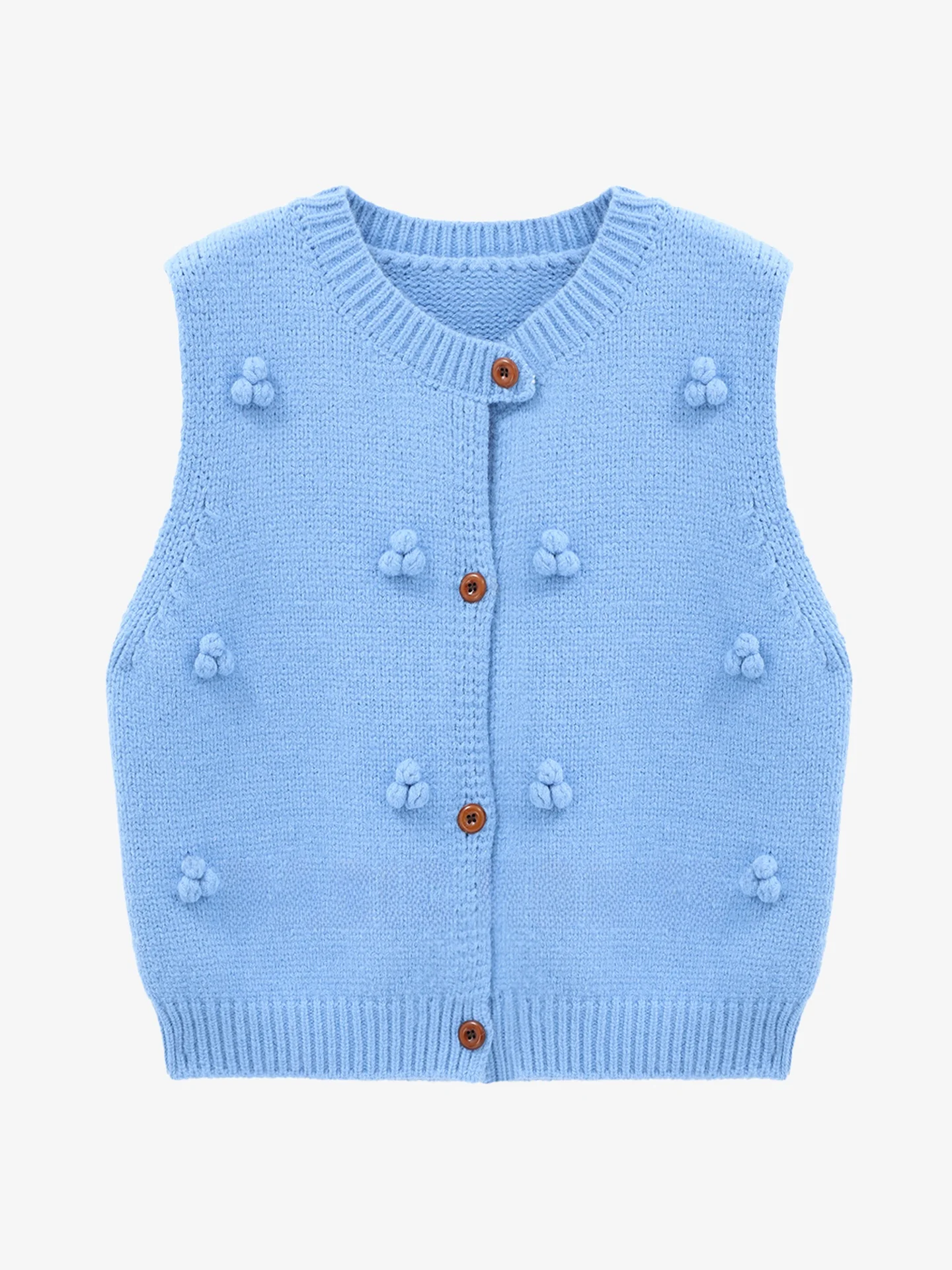 

Женская трикотажная безрукавка Basic House, комфортная, приталенная, средней длины, с цветочным узором, для повседневной носки...