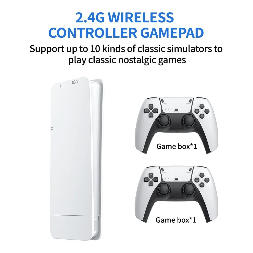 4K Game Stick ТВ игровая консоль 128G встроенный 30000 игр ретро портативный игровой плеер с беспроводным контроллером геймпада