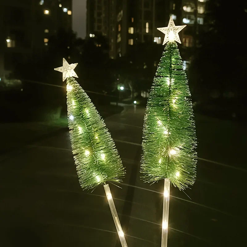 Hot Selling Solar Powered Christmas Tree Light Led Solar Powered Lawn Ground Light for Xmas Holiday Party Display