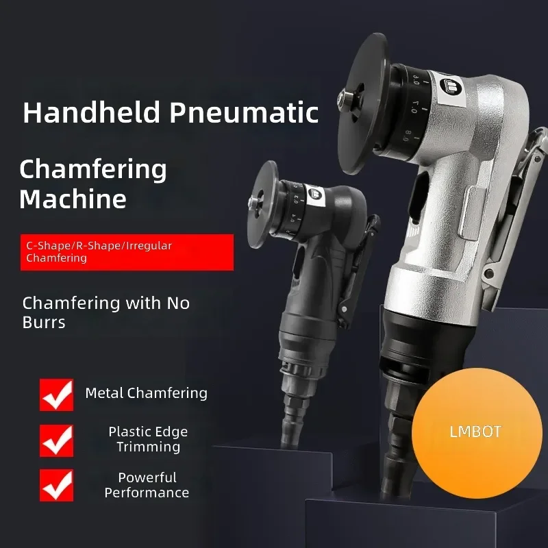 Pneumatic Chamfering Machine Handheld C Angle R Angle Metal Woodworking Edge Banding Deburring Tool Small Portable
