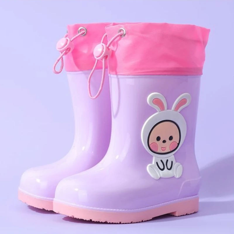 

Cartoon Kids Rain Boots for Girls Toddler Waterproof Non Slip Soft Sole School Waterproof Boots