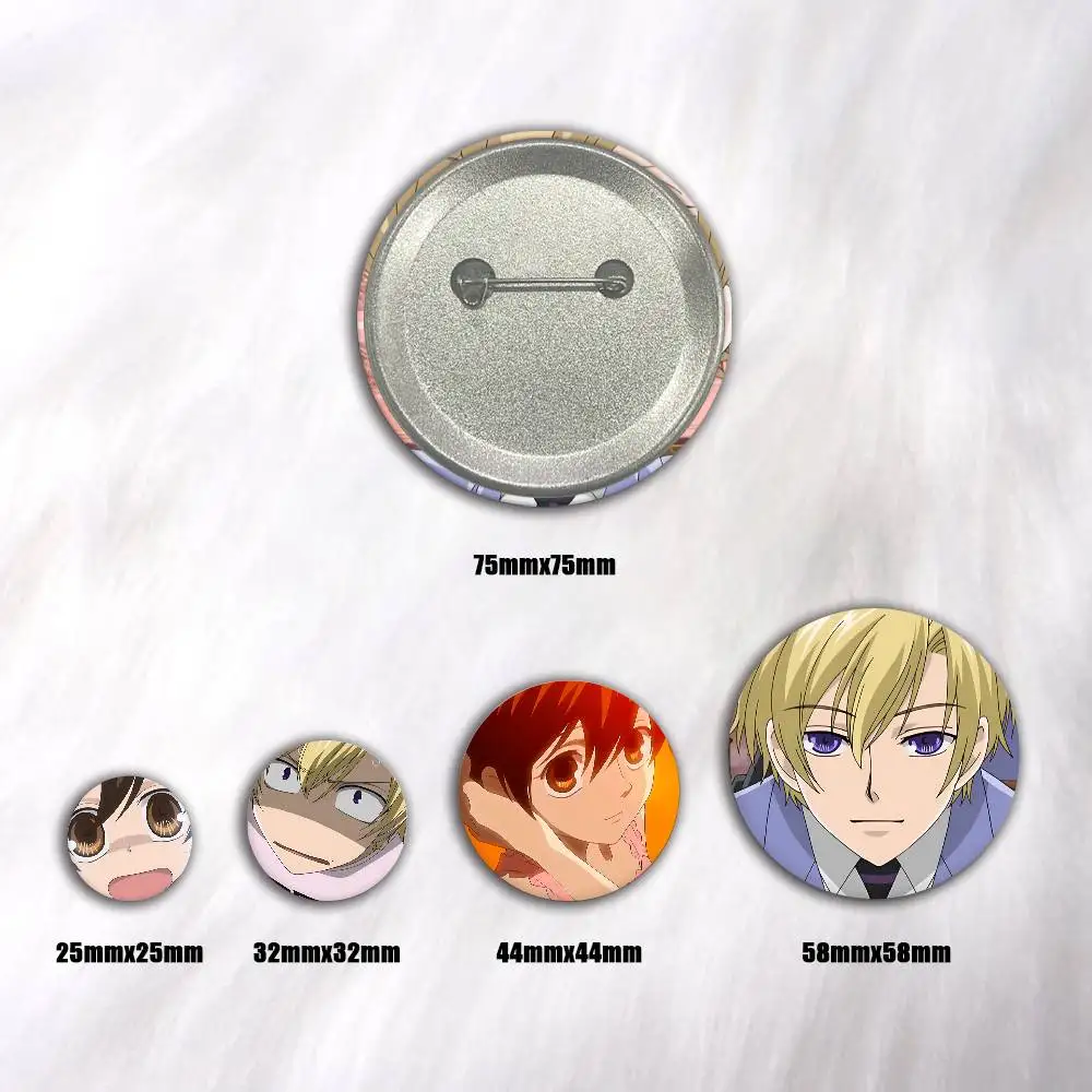 A-Ouran High School Host Club Tinplate Brooch Figure Icon Badge Handmade Brooches For Backpack Clothes Decoration