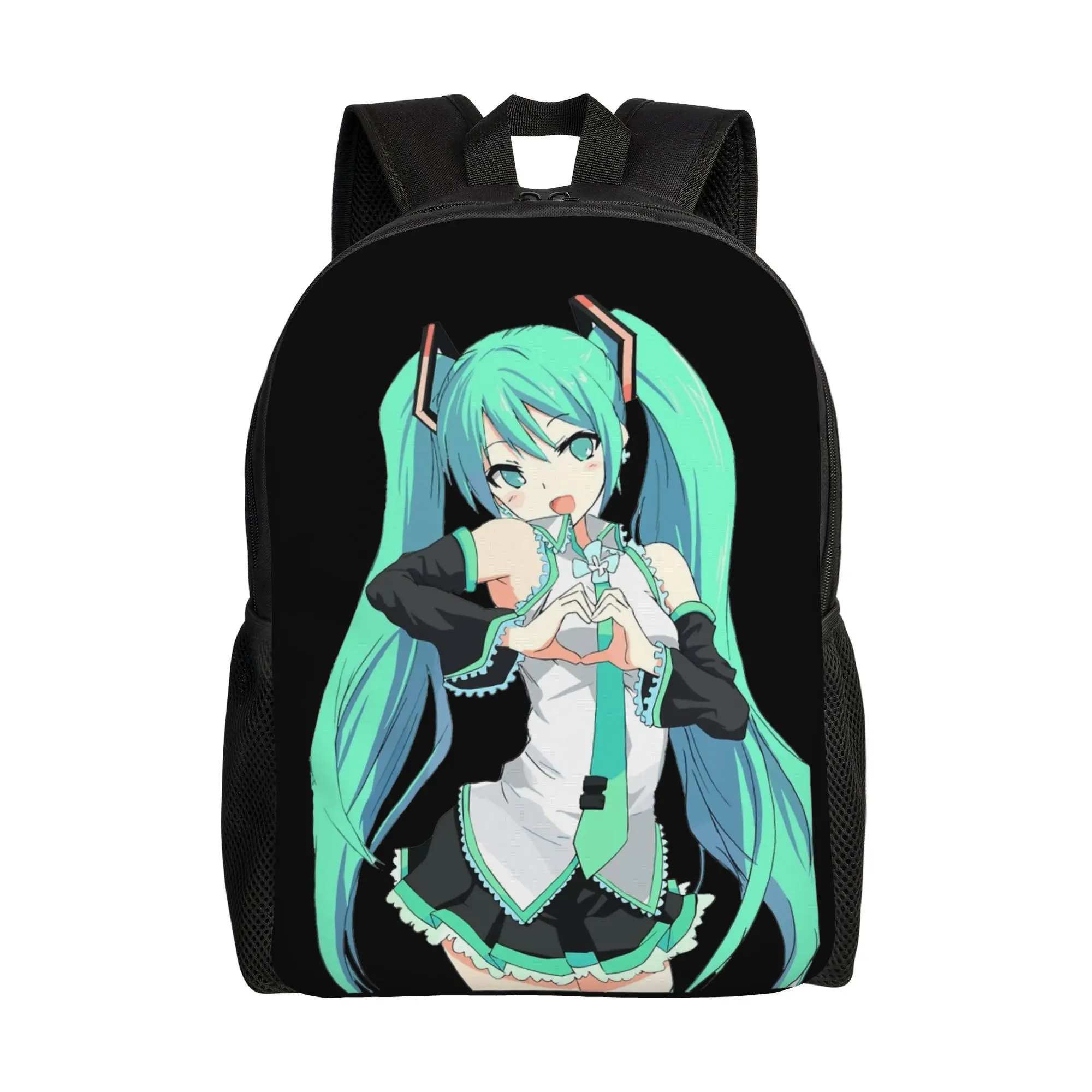 

Hatsune Miku Anime Cool Backpack Outdoor High School Business Manga Daypack for Men Women College Canvas Bags