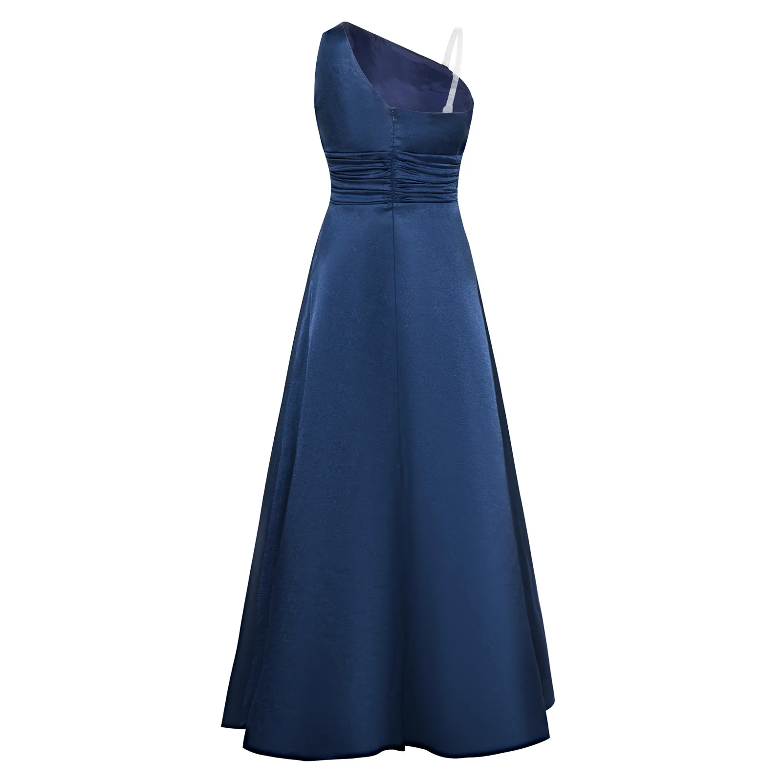 

Kids Girls Modern Dance Costume One Shoulder Satin Sleeveless Maxi Dress for Birthday Pageant First Communion Dresses Party Gown