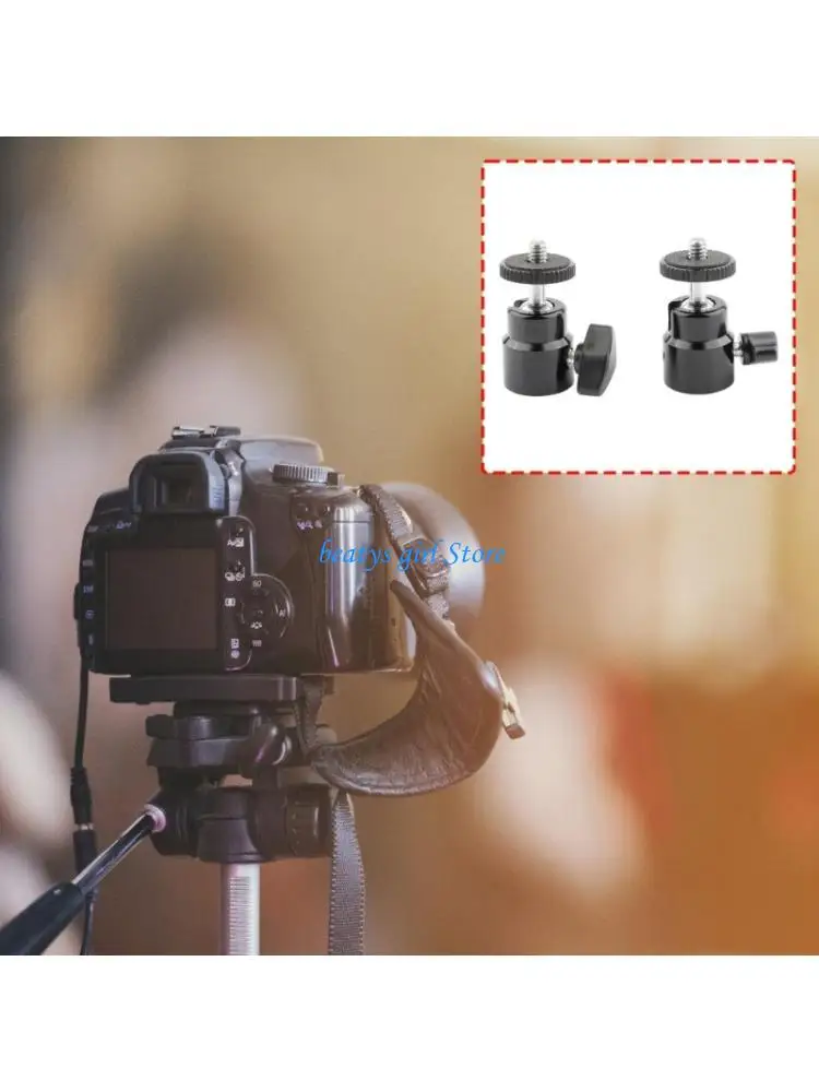

C7AB 2Pcs Standard 1/4 Inch Screw Ball Head For Camera Phone Light Easy To Operate