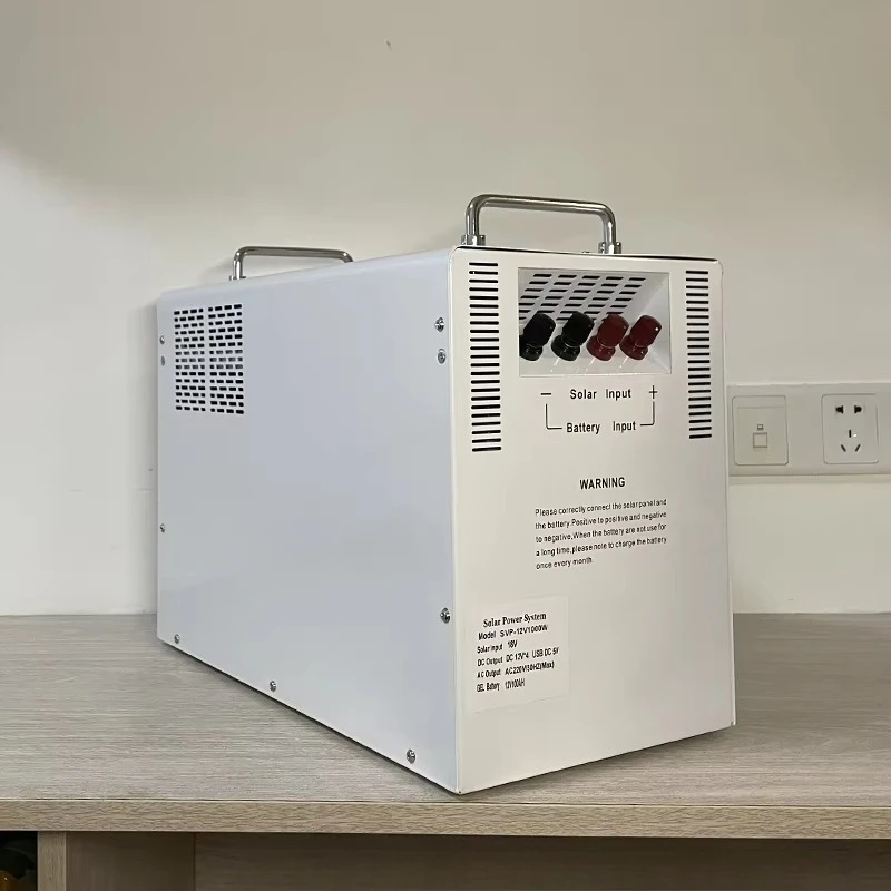 1000W 1.2kWh 2.4kwh Generator 12V 100AH Battery with Controller 220V AC 12V DC 5V USB Full Plug-in Solar Generator