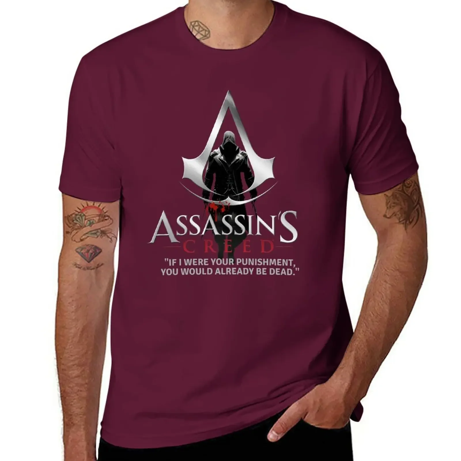 Short black T-shirt men New assassins creed-official customization-fan art T-Shirt men clothing harajuku graphic oversized funny