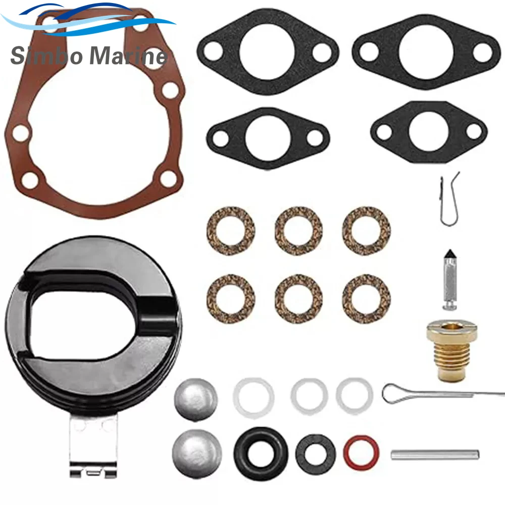 New For Johnson Evinrude 5hp 5.5hp 6hp 7.5hp 10hp 15hp Carburetor Kit w/ Float 382048  383052  383067  398532  439071 image 2