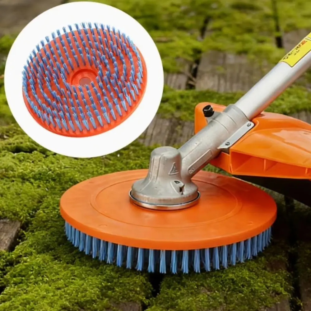 Spazzola per la pulizia del rasaerba con setole in filo metallico, spazzola in nylon versione filettata, accessorio per la pulizia del giardino, per l