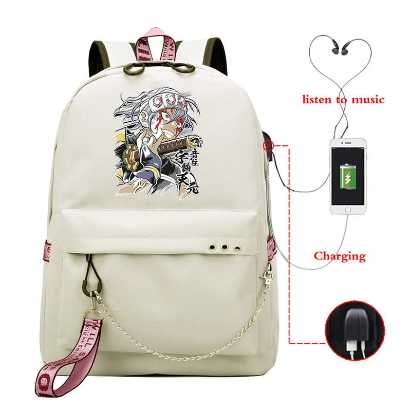 Manga Demon Slayer Backpacks New Fashion Multifunctional Ladies Large Capacity Street Bags Demon Slayer Hip Hop Student Bags