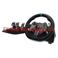 G29 Driving Force Racing Wheel and Floor Pedals Real Force Feedback Leather Steering Wheel Cover for PS5 PS4 PC Mac