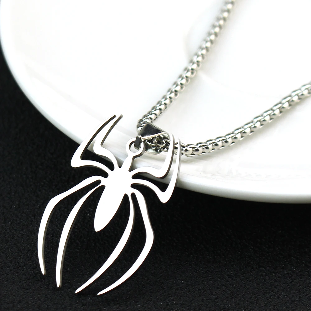New Gothic Neck Chains Punk Insect Vintage Necklace Men Gifts Hip Hop Spider Pendant Chain Necklaces For Men