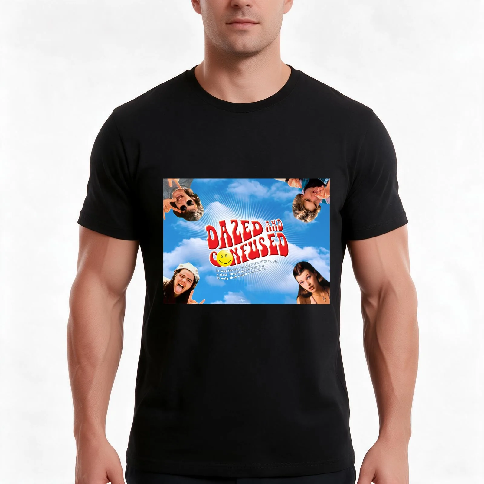 Dazed and Confused T-Shirt, Summer Casual Cotton Tee, Oversized Streetwear Tops, Vintage Graphic Print, Loose Fit Short Sleeve