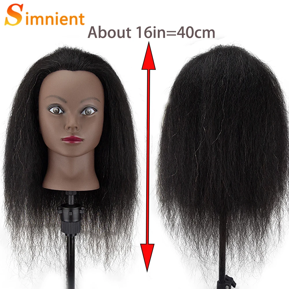 Afro หัวหุ่นสำหรับ Braiding Maniquí ตุ๊กตาผมจริงการฝึกอบรมช่างทำผมชุดธรรมชาติผู้หญิง Hairdressing ชุดวิกผม